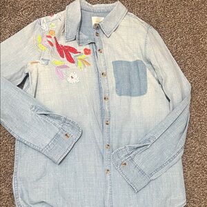 Anthropologie Maeve Chambray Shirt
